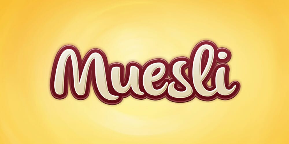 Latest Free Photoshop Text Styles & Effects 138 Muesli Text Effect