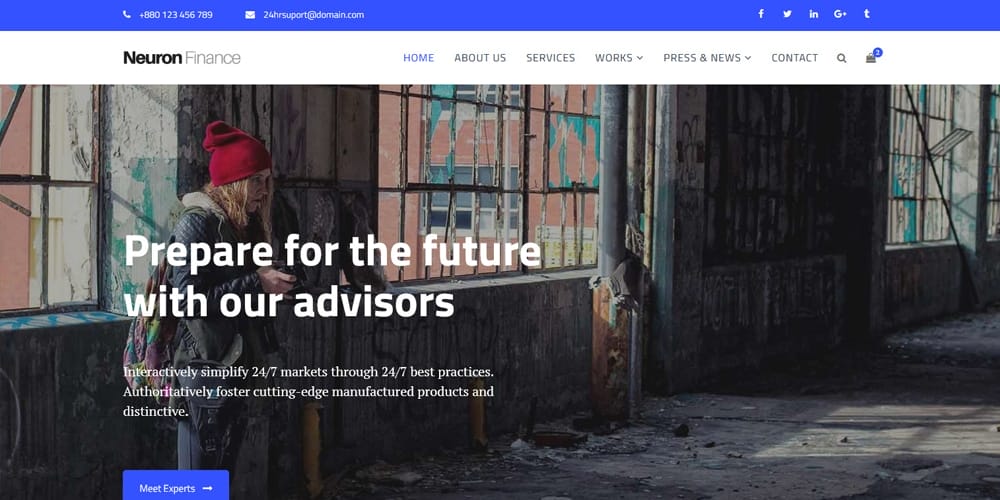 Neuron Finance HTML Business Template