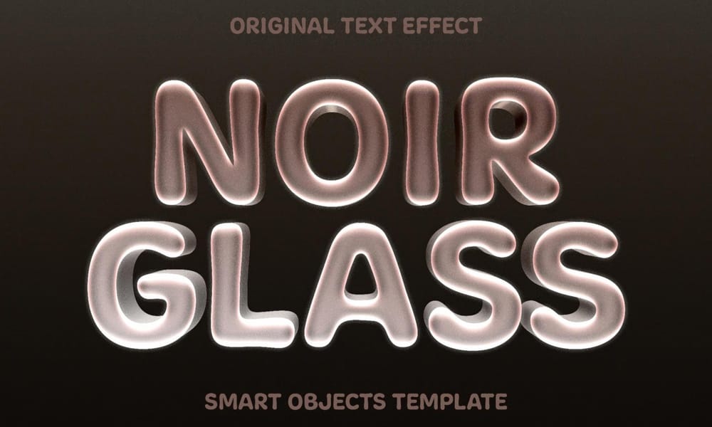 Latest Free Photoshop Text Styles & Effects 7 Noir Glass Text Effect PSD