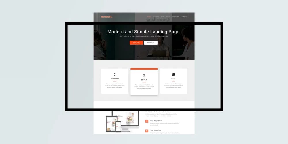 Best Free Web Templates 2023 240 Numbrella Landing Page HTML Template