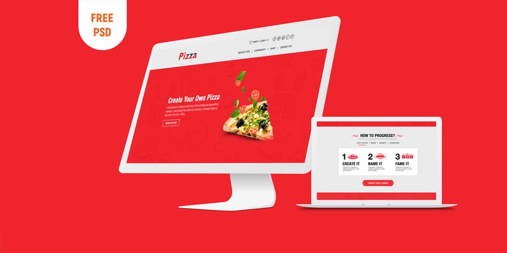 Online Pizza Template PSD