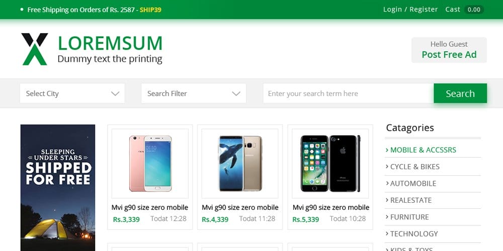 Best Free Web Templates 2023 64 Online Shopping Web Template PSD