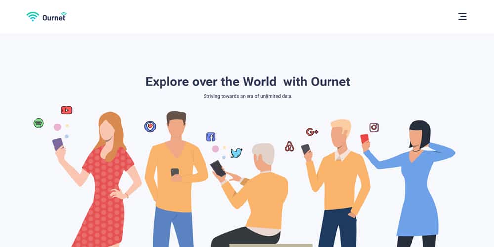 Best Free Web Templates 2023 2 Ournet One Page Internet Service Provider PSD