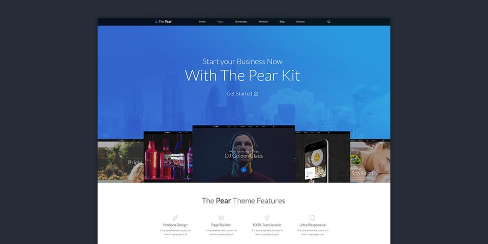 Pear Landing Page Template PSD