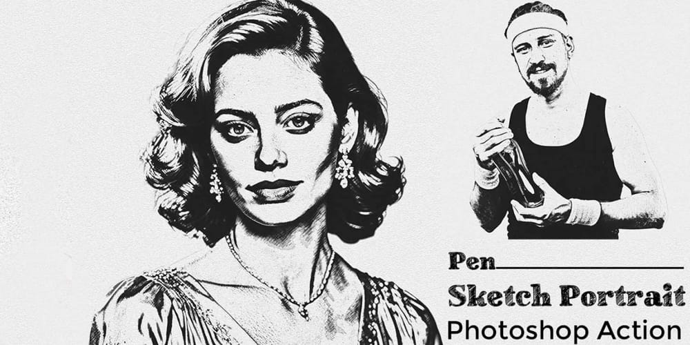 Latest Free Photoshop Actions 91 Pen Sketch Photoshop Action