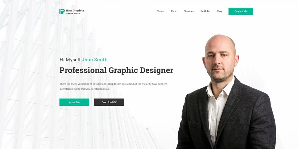 Personal Portfolio Web Template PSD