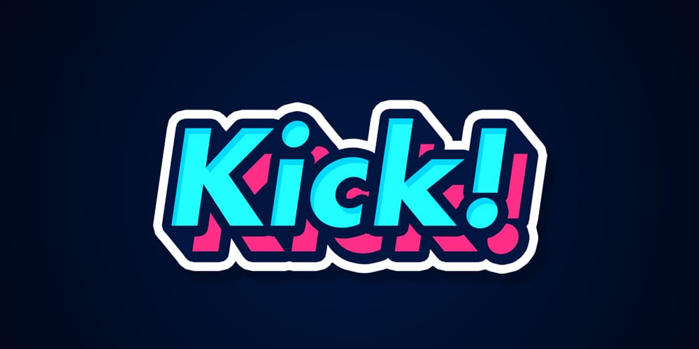 Latest Free Photoshop Text Styles & Effects 172 Pink Blue 3D Text Effect
