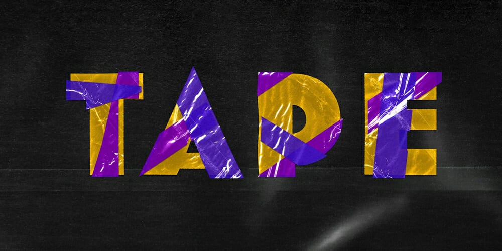 Latest Free Photoshop Text Styles & Effects 95 Plastic Tape Text Effect