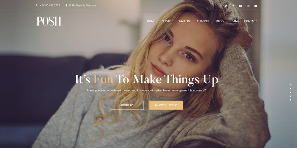Best Free Web Templates 2023 330 Posh Beauty Web Template PSD