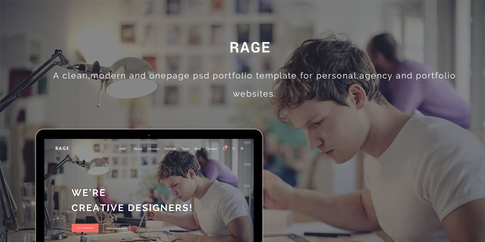 Rage Modern Web Template PSD