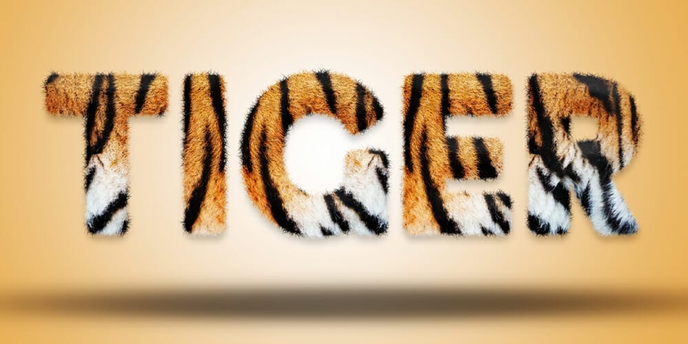 Latest Free Photoshop Text Styles & Effects 215 Realistic Tiger Fur Text Effect