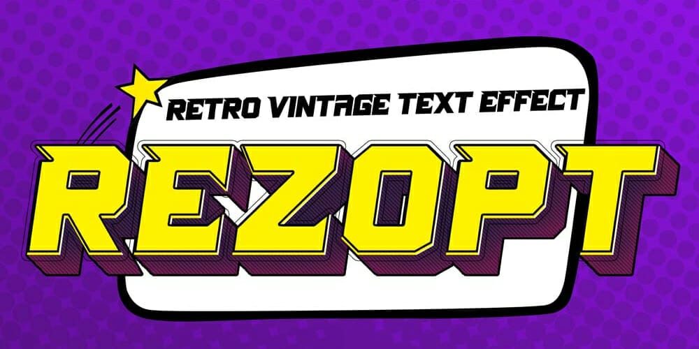 Latest Free Photoshop Text Styles & Effects 226 Retro Vintage Text Effect PSD