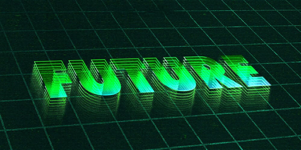 Retrowave Mesh Text Effect