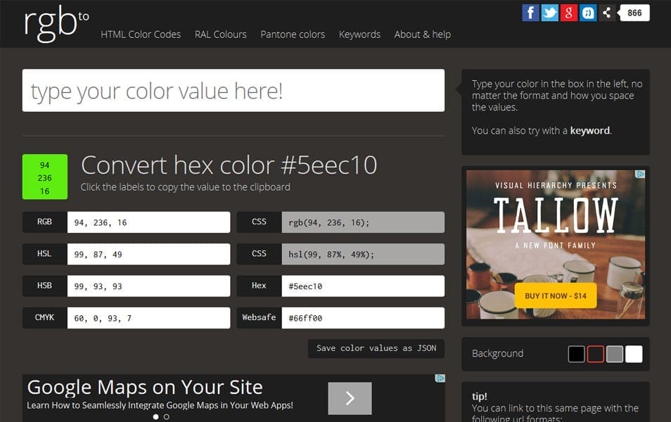 Converters and Calculators for Responsive Design, Color, Typography, Grid, Pixel Density 4 Rgb.to Color Conversion