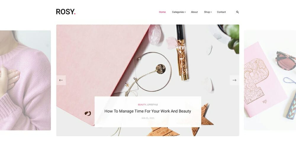 Rosy Feminine Blog Web Template