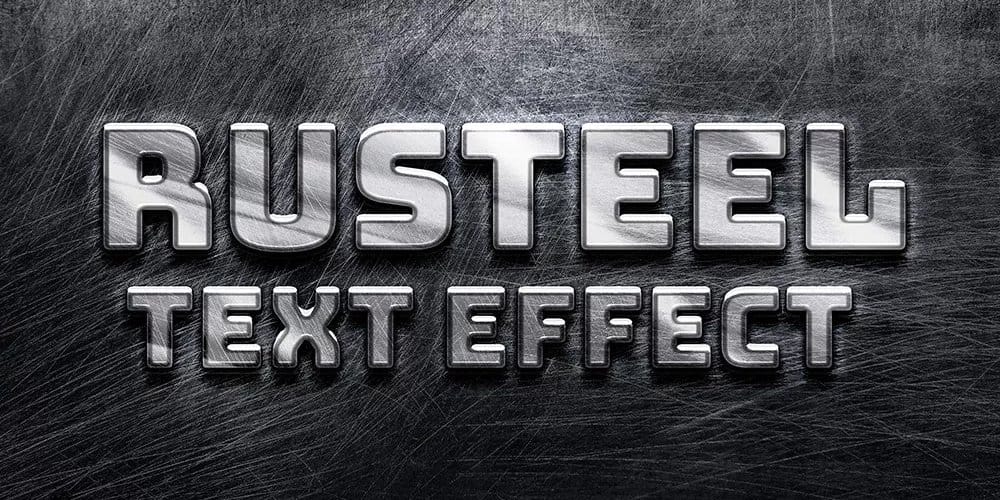 Latest Free Photoshop Text Styles & Effects 74 Rusteel Text Effect PSD