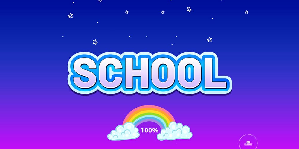 School Editable 3D Photoshop Text Effect