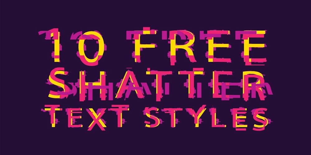 Latest Free Photoshop Text Styles & Effects 268 Shatter Text Effects