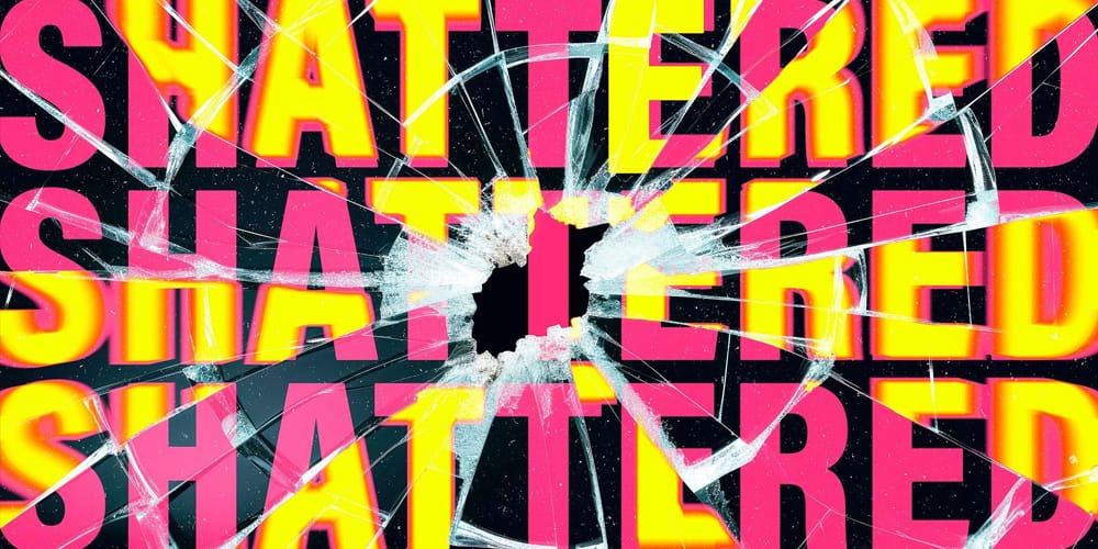 Latest Free Photoshop Text Styles & Effects 17 Shattered Distortion Text Effect PSD