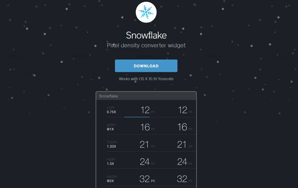 Converters and Calculators for Responsive Design, Color, Typography, Grid, Pixel Density 40 Snowflake