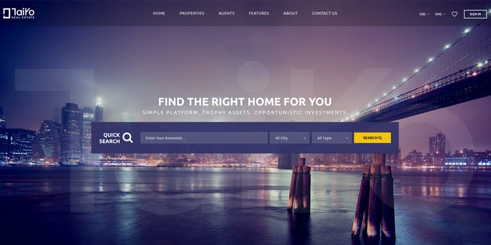 Best Free Web Templates 2023 376 Taiyo Real Estate Template PSD