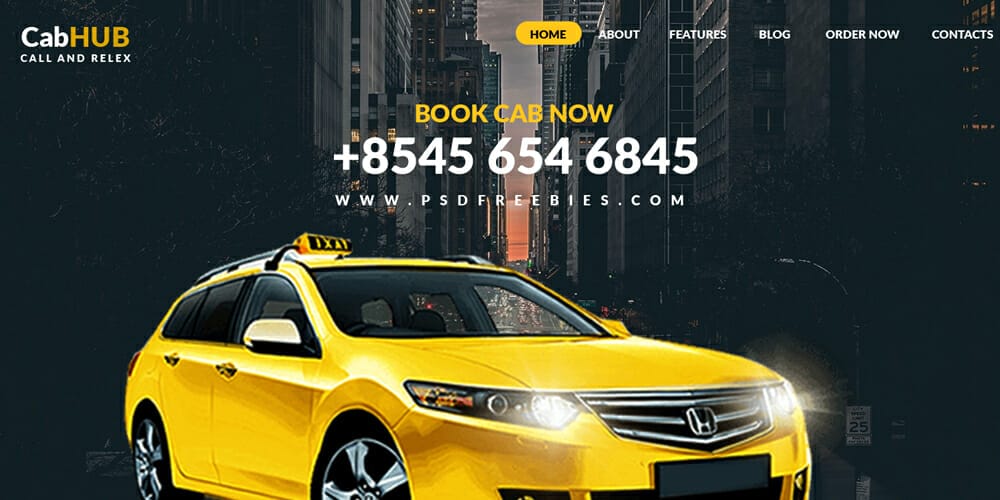 Best Free Web Templates 2023 354 Taxi Cab Service Company Web Design Template