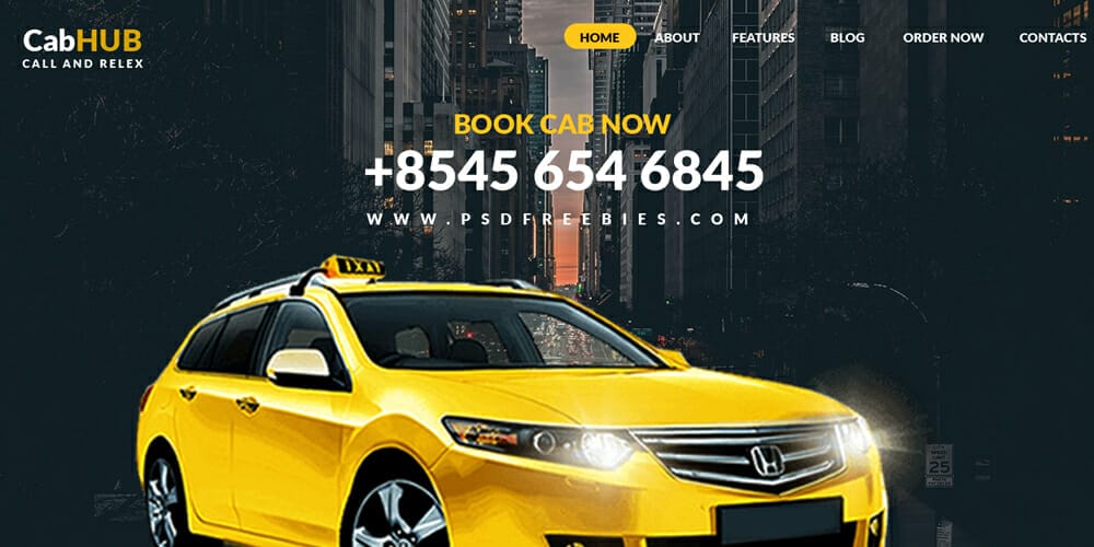 Taxi Cab Service Company Web Design Template