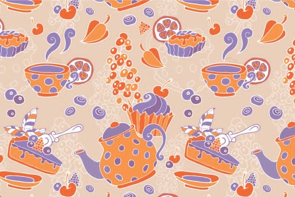 Tea Party Seamless Pattern