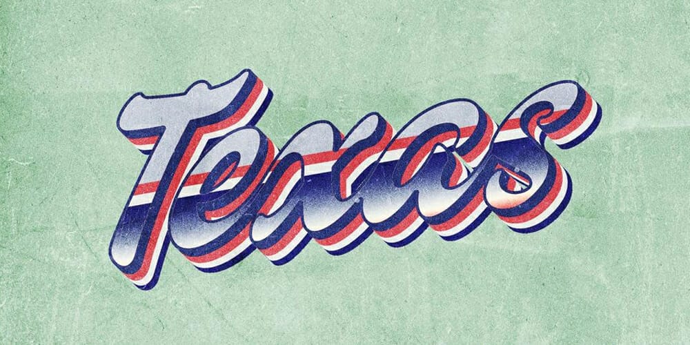 Latest Free Photoshop Text Styles & Effects 64 Texas Vintage Text Effect