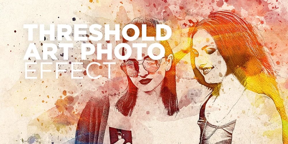 Latest Free Photoshop Actions 98 Threshold Art Photo Effect