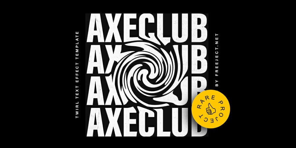 Latest Free Photoshop Text Styles & Effects 175 Twirl Damage Text Effect Template
