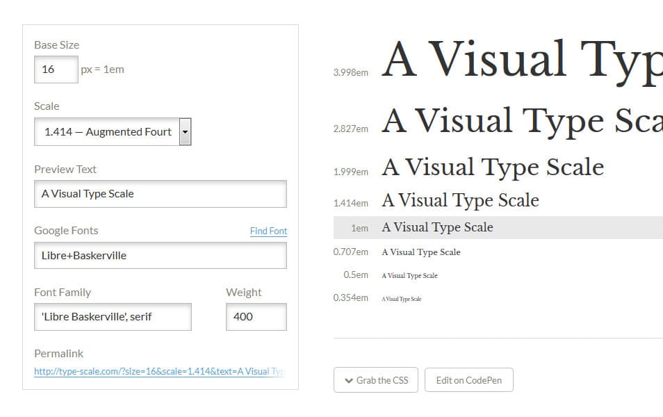 Converters and Calculators for Responsive Design, Color, Typography, Grid, Pixel Density 28 Type Scale