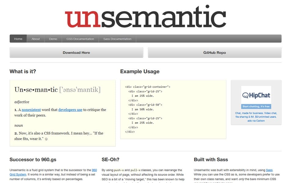 Unsemantic CSS Framework