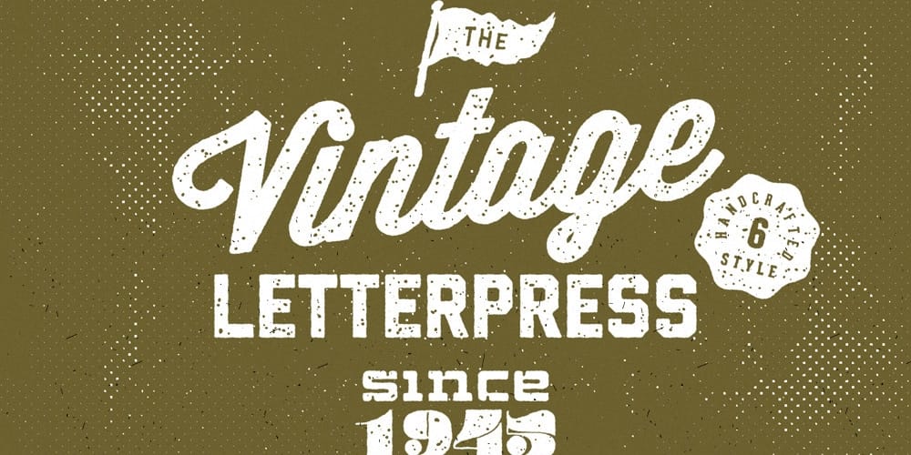 Latest Free Photoshop Text Styles & Effects 180 Vintage Letterpress Text Effects
