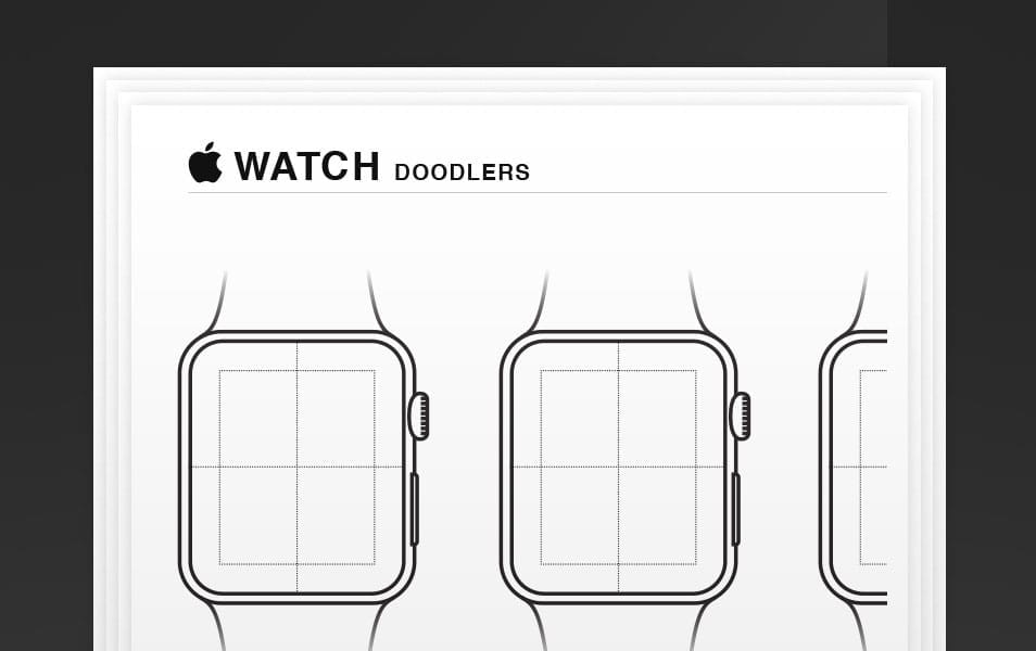100+ Apple Watch Design Resources (Mockups, UI Kits, Templates, Icons, Tools) 78 Watch Doodlers - Wireframe Sketch Template