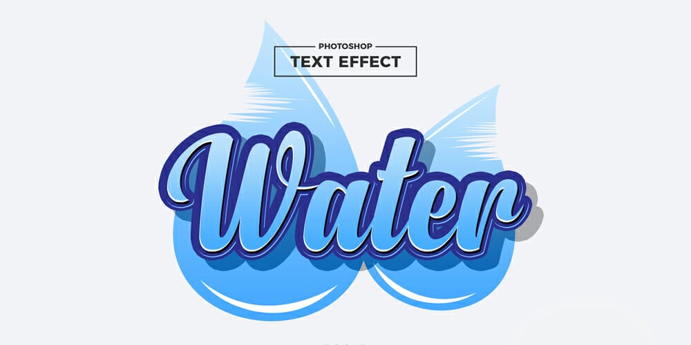 Latest Free Photoshop Text Styles & Effects 86 Water 3D Photoshop Text Effect