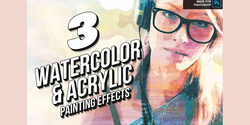 Latest Free Photoshop Actions 210 Watercolor and Acrylic Painting Effects Photoshop Actions