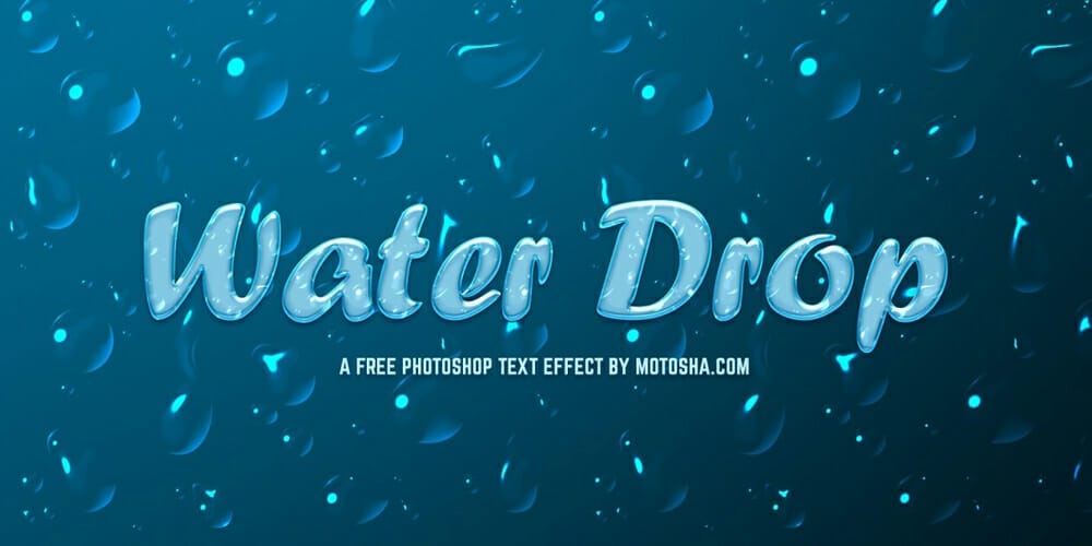 Latest Free Photoshop Text Styles & Effects 231 Waterdrop Text Effect
