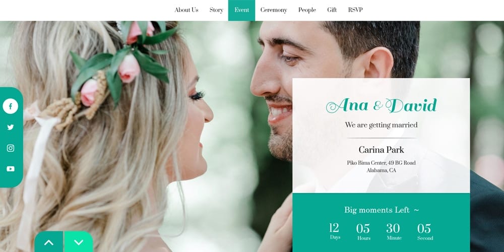 Website Template for Weeding or Marriage
