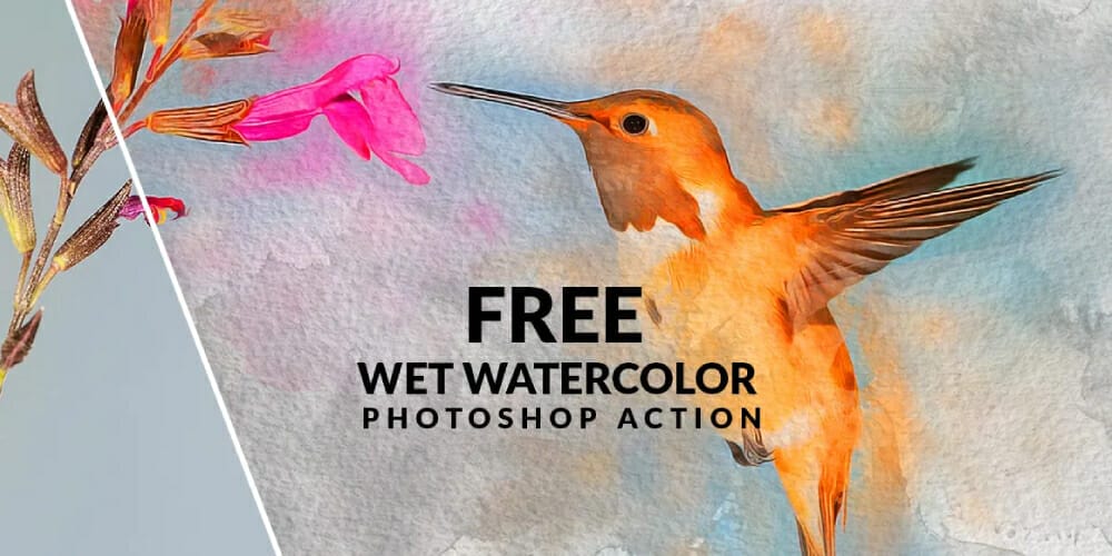 Latest Free Photoshop Actions 211 Wet Watercolor Effect Photoshop Action