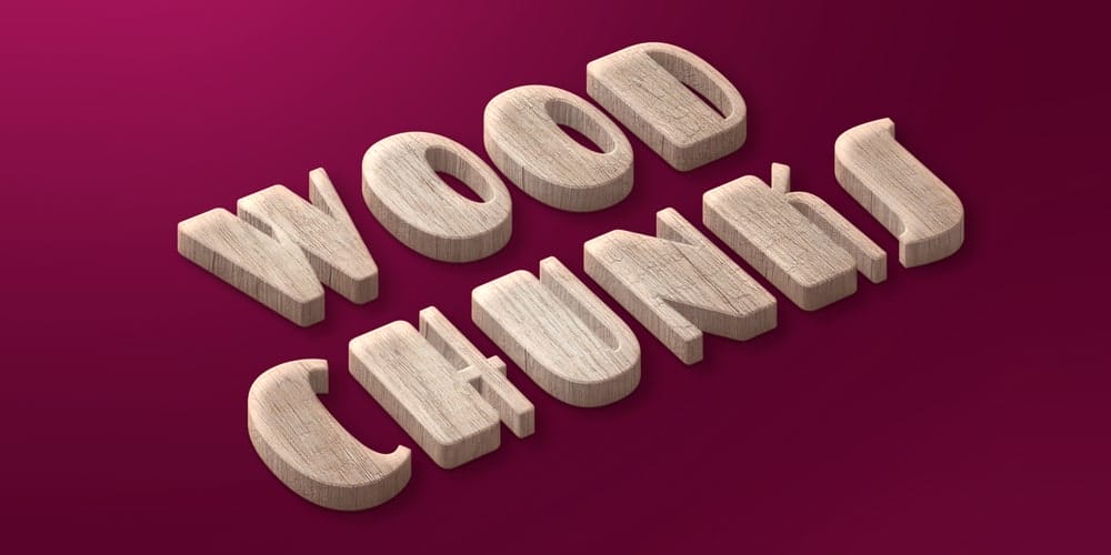 Latest Free Photoshop Text Styles & Effects 117 Wood Chunks Text Style PSD