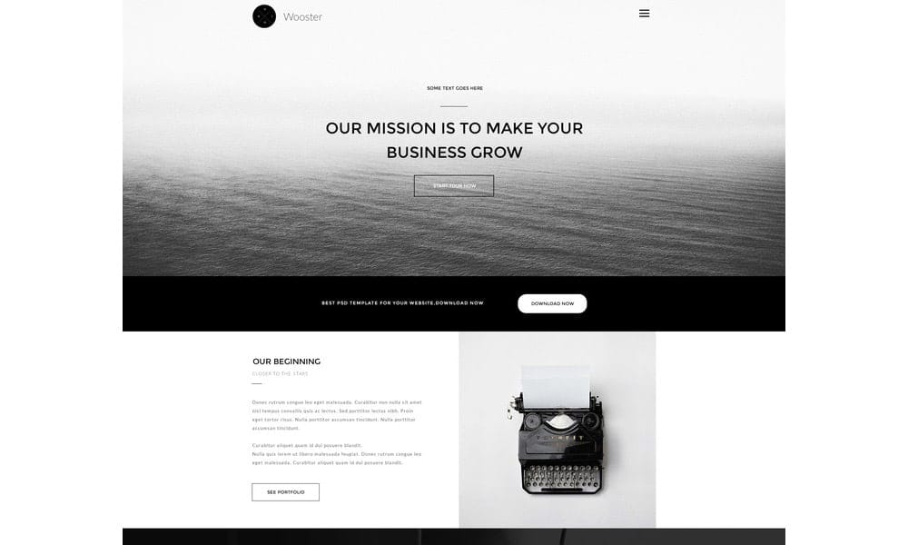 Best Free Web Templates 2023 285 Wooster - Free Bootstrap Onepage Theme