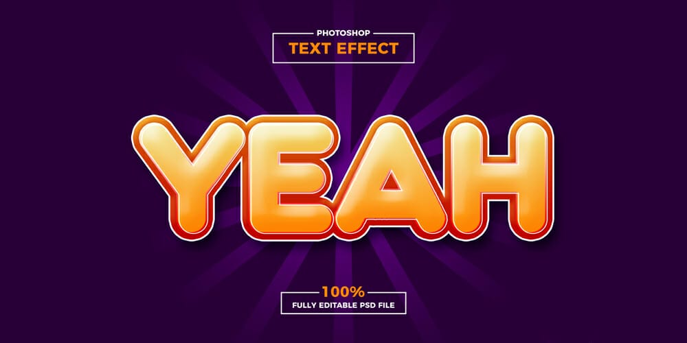 Latest Free Photoshop Text Styles & Effects 89 Yeah Photoshop Text Effect