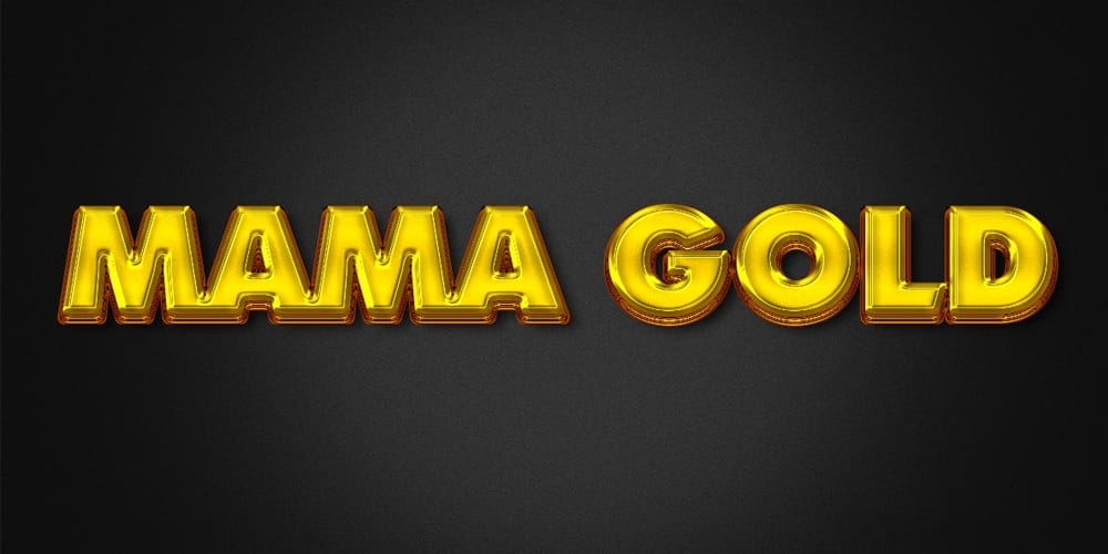 Latest Free Photoshop Text Styles & Effects 182 mama gold effect psd