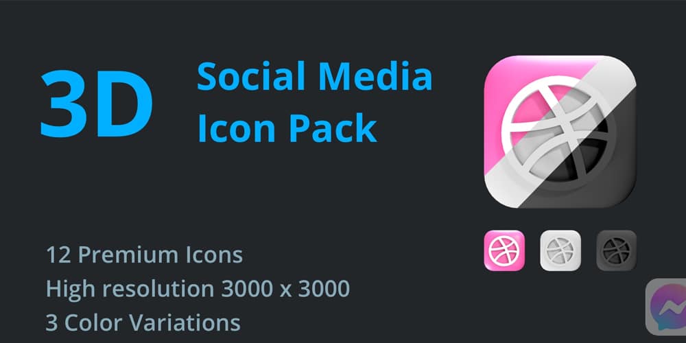 3D Social Media Icons