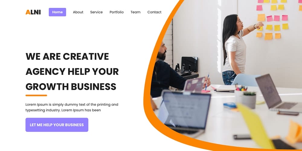 Alni Agency Landing Page