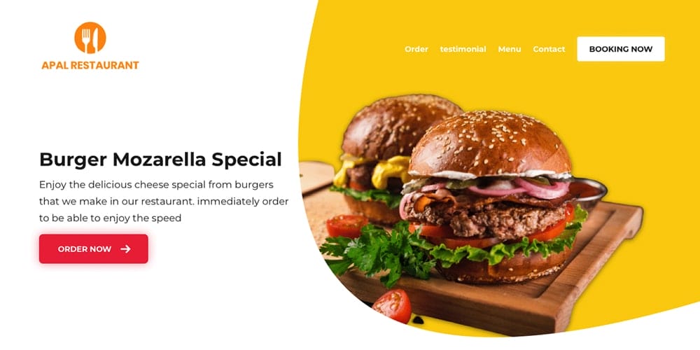 Apal Restaurant Landing Page Template