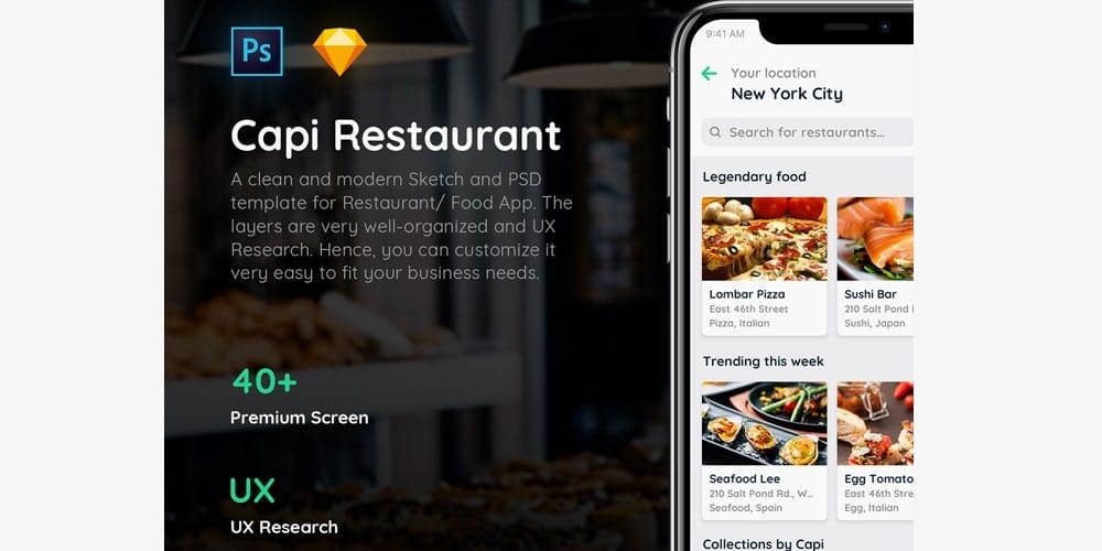 Capi Restaurant iOS UI Kit