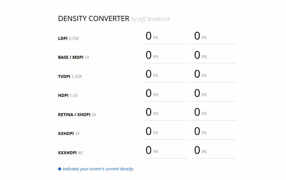 Converters and Calculators for Responsive Design, Color, Typography, Grid, Pixel Density 43 Density Converter