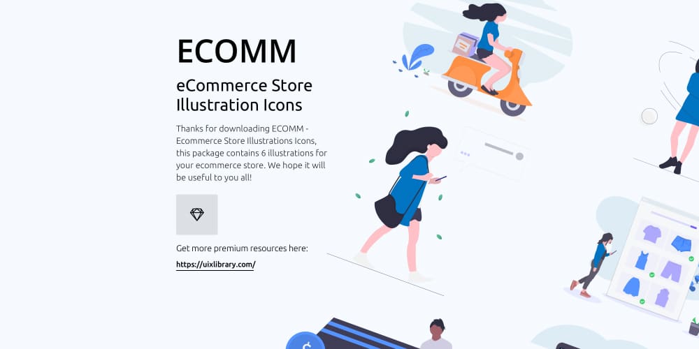 Ecomm eCommerce Store Illustration Icons